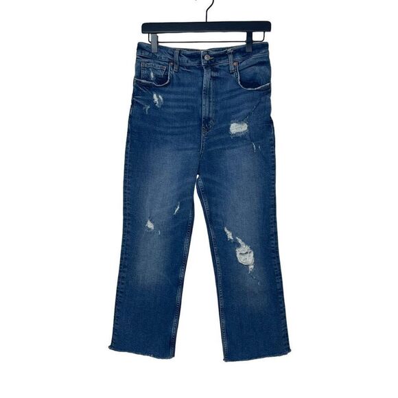 We The Free People High Waist Straight Leg Crop Jeans size 30 - Picture 1 of 12